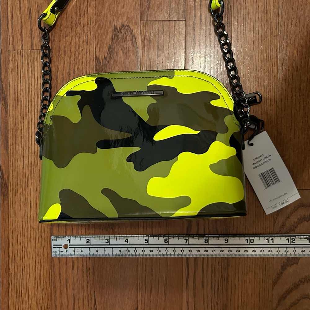 Steve Madden patent camo crossbody bag